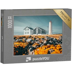 puzzleYOU Puzzle Puzzle 1000 Teile XXL „Grotta-Leuchtturm, Reykjavik, Island“, 1000 Puzzleteile, puzzleYOU-Kollektionen Island, Skandinavien