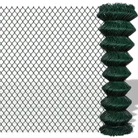 vidaXL Maschendrahtzaun Stahl 1,5x15 m Grün