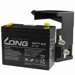 Kung Long Blei Gel Akku mit Adapter für Elektronen-Blitzleuchte Horizont Tele-Blitz 6V 7Ah