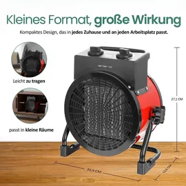 EMERIO Heizlüfter FH-128620 3000 W Schwarz/Rot