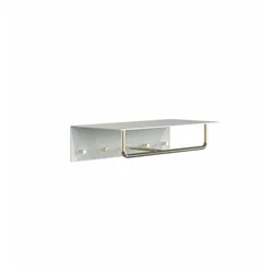 Frost Unu Wandgarderobe mit 4 Haken | weiß matt / gold poliert