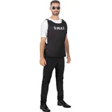 Funidelia | SWAT Weste für Herren Polizist, Agent, FBI, Berufe - Kostüm für Erwachsene & Verkleidung für Partys, Karneval & Halloween - Schwarz
