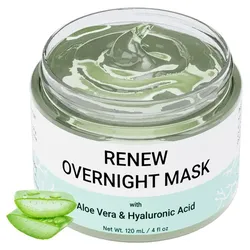 RENEW Nacht Maske Gesicht, Gesichtsmaske beauty- mit Aloe Vera und Hyaluronsäure 120 ml