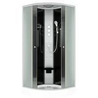 AcquaVapore D10-23M1 Komplettdusche mit Schiebetür 100 x 100 cm Schwarz Sicherheitsglas