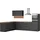 kochstation Winkelküche L-Form 240 cm grau
