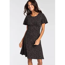LAURA SCOTT Sommerkleid Gepunktet Schwarz/Rosa 48