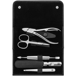 ZWILLING Beauty Maniküre Pediküre Set 5tlg. mit Nagelzange, Leder, schwarz Nägel kürzen   
