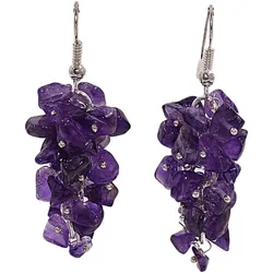 Paar Ohrhaken FIRETTI "Schmuck Geschenk Silber 925 Ohrschmuck Ohrringe Edelsteine", bunt (silberfarben, lila, lila), Ohrringe, Damen, Silber 925 (Sterlingsilber), Made in Germany - mit Amethyst