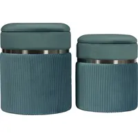 Kayoom Polstergarnitur KAYOOM "Hocker Zora 325 2er-Set, samtweicher Stoffbezug,runde