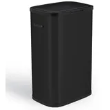 Kitchen Move PORTLAND Küchenmülleimer, 60 l, Edelstahl, Schwarz, Öffnung durch Drücken