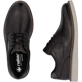 Rieker Schnürschuh RIEKER, Herren, Gr. 41, grau (dunkelgrau), Glattleder, unifarben, Schuhe Schnürschuh, Halbschuh, Business-Schnürer in bequemer Form