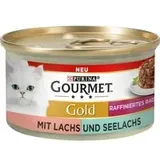 Gourmet Gold Raffiniertes Ragout 12 x 85 g - Lachs & Seelachs Duo