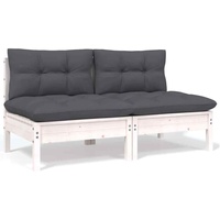 vidaXL 2-Sitzer Loungesofa weiß inkl. Kissen 806653