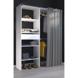 Parisot Kleiderschrank Bari 143 x 182 x 48 cm Weiß/Grau