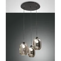 Fabas Luce Infinity 3-flg. 60 cm rund grau transparent