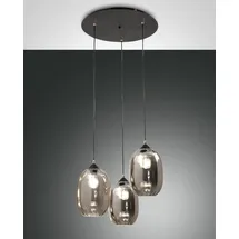 Fabas Luce Infinity 3-flg. 60 cm rund grau transparent