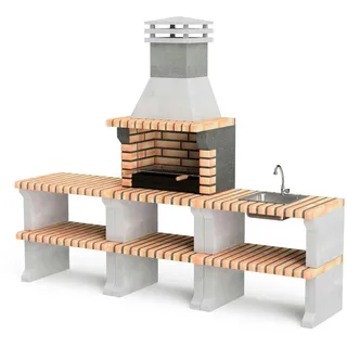 MAESTRO FERRETERO MF - Grillkamin Modell Pack 1 Liz Plus XL Outdoor (228 x 58 x 210 cm) REF: M00482 - Für Außenbereich