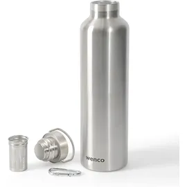 Wenco Thermosflasche 555807, Edelstahl Isolierflasche, silber