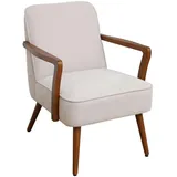 Svita Loungesessel Akzentstuhl vintage Wohnzimmer Schlafzimmer Beige
