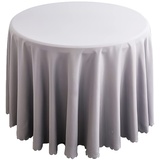 Tischdecke Rund Outdoor Tischdecke Satin,Rund Tischdecken Polyester Einfarbiges Küche Esszimmer Tischdecke für Weihnachten, Hochzeit, Hotel, Bankett,Garten,Grau,160cm Round