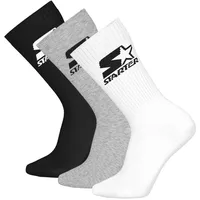 Starter 3er Pack Crew Socken Grau/Schwarz/Weiß 39-42