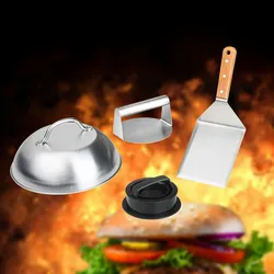 Haushalt International Hochwertiges 4-teiliges Smash-Burger Maker Set