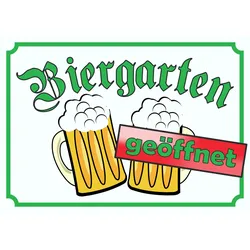 Biergarten geöffnet Schild A4 (210x297mm)