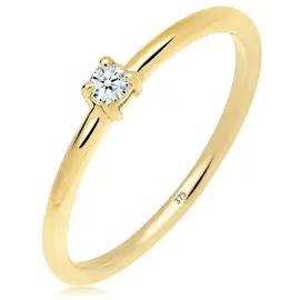 Elli DIAMONDS Ring 375 Gelbgold Verlobungsring in Weiß | Gr.: 58