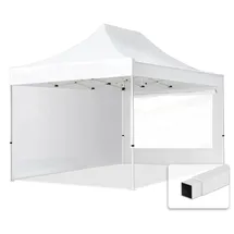 TOOLPORT Faltpavillon Economy 3 x 4,5 m inkl. 2 Seitenteile weiß 59048