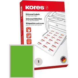 KORES Universaletiketten 210 x 297 mm grün 100 Blatt
