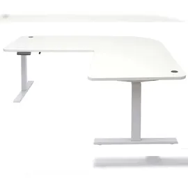 Mendler Eckschreibtisch HWC-D40 grau / Weiß