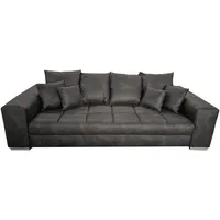 Big Sofa Vintage grau - 254 cm - mit Nosagunterfederung - BORNEO