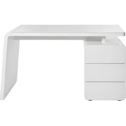 Schreibtisch JAHNKE "CSL 440", weiß (weiß matt, transparent), B:140cm H:75cm T:60cm, Tische