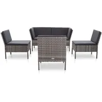 vidaXL Garten-Lounge-Set 6-tlg. grau 48950