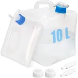 ACTIUSIS Wasserkanister Faltbar, Trinkwasser Wasserbehälter mit Tragegriff, Wasserkanister Mit Hahn, Tragbarer Kanister für Outdoor Camping Wanderungen Picknicks,2Pack