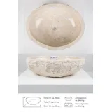 wohnfreuden Aufsatzwaschbecken Marmor Waschbecken EROSI 50 cm creme (Kein Set), 125881_MCaM25.141 125881_MCaM25.141 | 50 cm x 15 cm x 41 cm