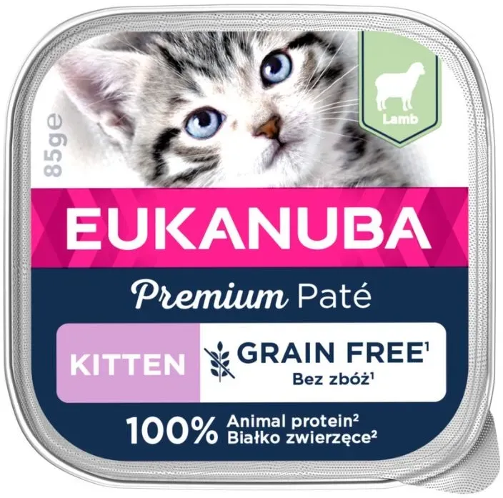 EUKANUBA Grain Free Kitten Kätzchenpastete Lamm 16 x 85 g