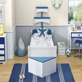 XDOVET Kinderbett Segelbootform 90 x 200 cm Kiefer blau