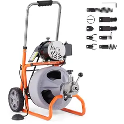 VEVOR Rohrreinigungsmaschine Rohrreinigungsgerät automatische Zufuhr 23mx9,5mm​​