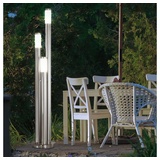 GLOBO LED Stehlampe, Edelstahl 3-Säulen, H 170 cm