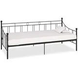 furnicato Bettgestell Multifunktionales Tagesbett aus Metall 208x95x83 cm Schwarz (1-tlg), Schlafsofa mit stabilem Rahmen und leichter Montage für Gäste schwarz