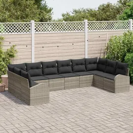 vidaXL Sofa Set 10 pcs Hellgrau Polyrattan - Hellgrau