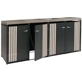 MCW Mülltonnenverkleidung O67 125 x 260 x 84 cm anthrazit/beige