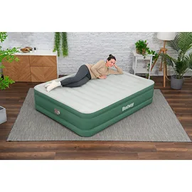 BESTWAY Luftbett Toughlite TPU, Doppelluftbett mit integrierter Elektropumpe 203 x 152 x 46 cm