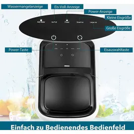 Goplus Eiswürfelmaschine von 15 kg/24H, Eiswürfelbereiter mit 2 Würfelgrößen, 2L Wassertank, Selbstreinigungsfunktion, Ice Maker mit Eisschaufel