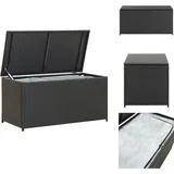 Gartenbox Poly Rattan 100x50x50 cm Schwarz - Auflagenbox - Gartenbox - Gartentruhe - Outdoor Box - Wetterfest