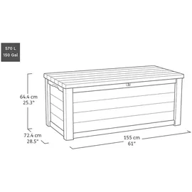 KETER Aufbewahrungsbox 72,4 x 155 x 64,4 cm Anthrazit