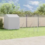 vidaXL Outdoor-Hundezwinger mit Dach 10 x 6 x 2,5 m Stahl Silber