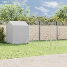 vidaXL Outdoor-Hundezwinger mit Dach 10 x 6 x 2,5 m Stahl Silber