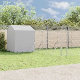 vidaXL Outdoor-Hundezwinger mit Dach 10 x 6 x 2,5 m Stahl Silber